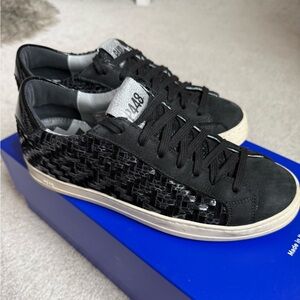 P448 Silver and Black Sneakers